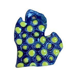 Artisan Christmas Ornament University of Michigan Hand Painted Holiday Souvenir